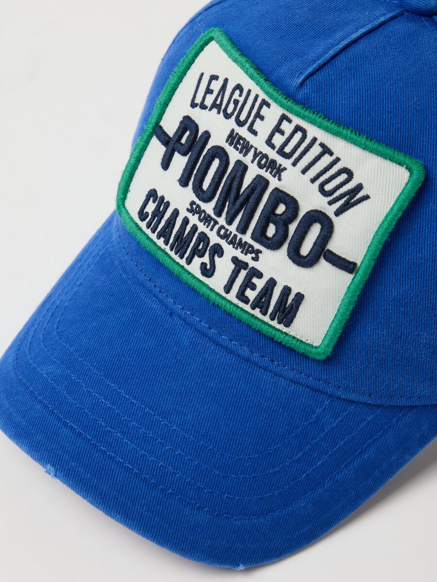 Children's blue pure cotton baseball cap with patch_3