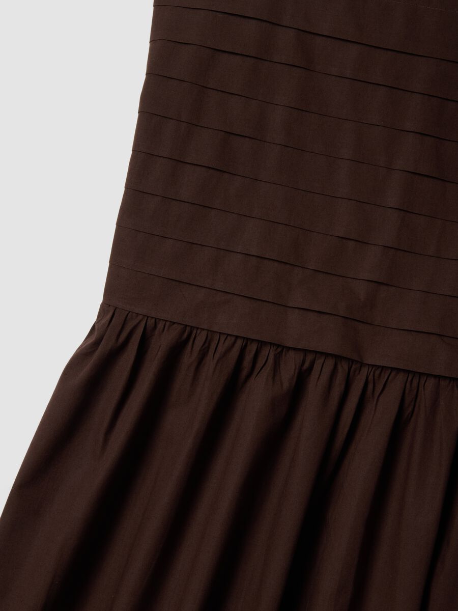 &Auml;rmelloses Kleid aus reinem braunen Baumwolle Regular Fit_5