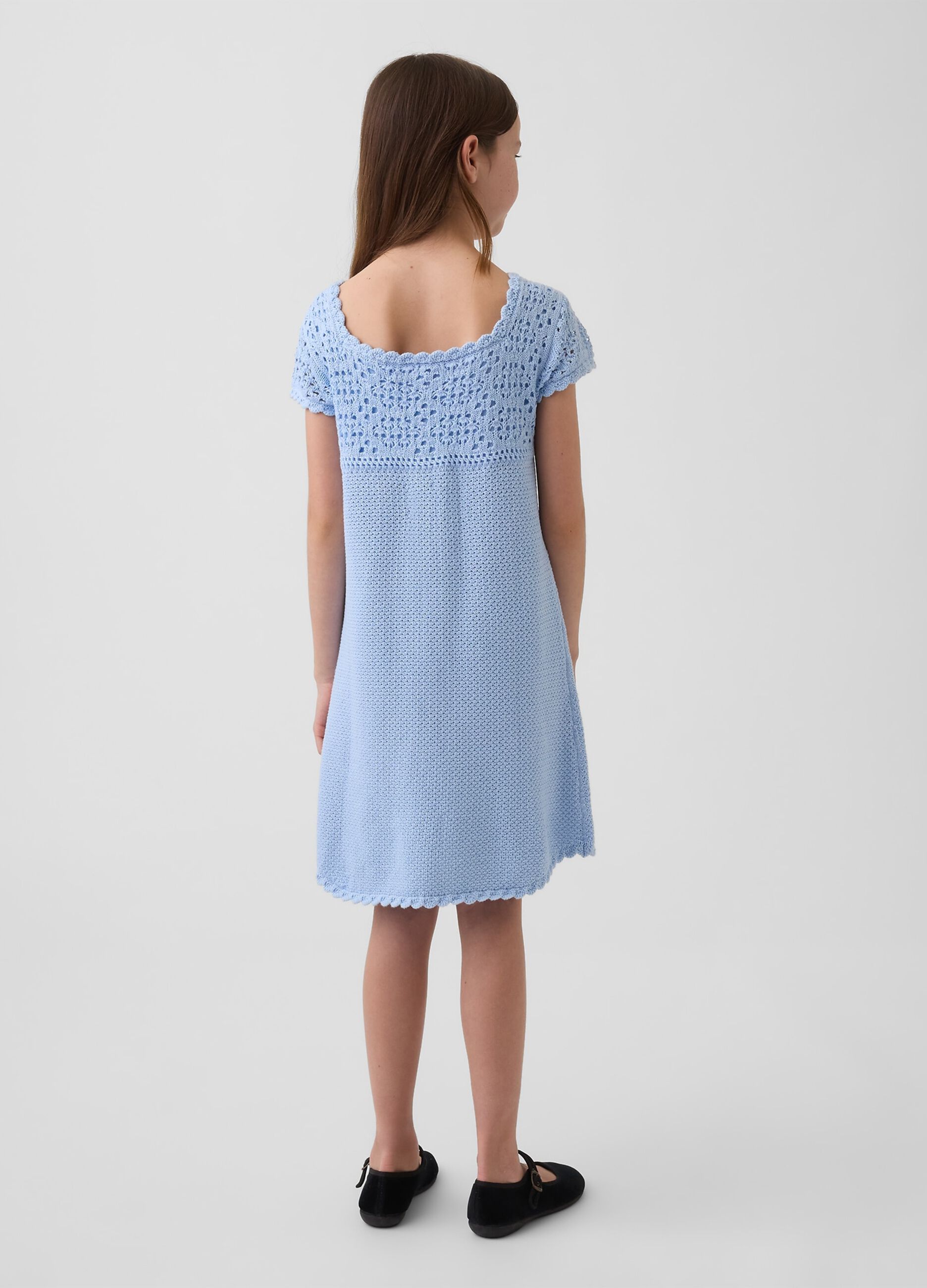 Cotton dress with broderie anglaise detail