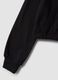 Short black pure cotton hoodie with crew neck for girls_4