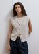 White pure cotton knitted gilet with crew neck, regular fit_2