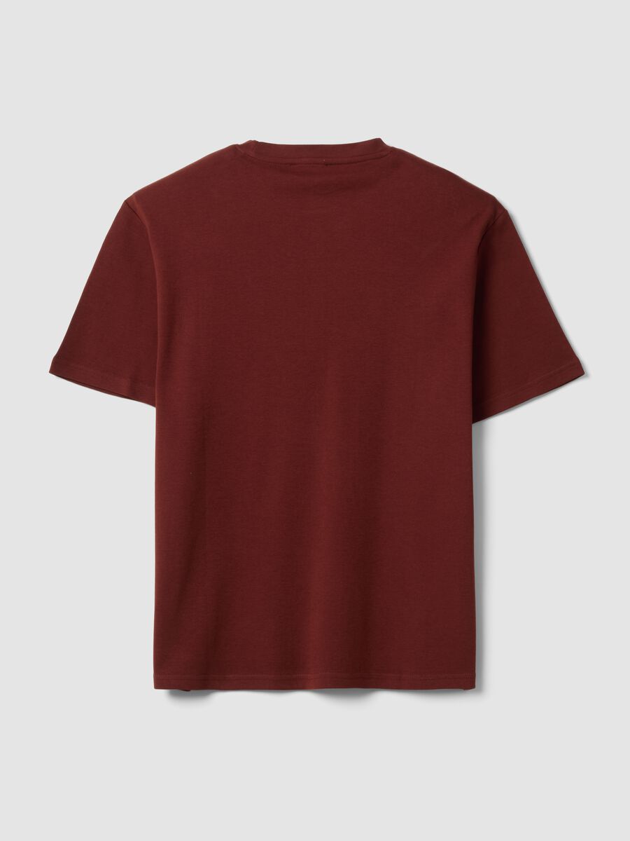 Rotes T-Shirt aus reiner Baumwolle mit kurzen &Auml;rmeln, Relaxed Fit_1