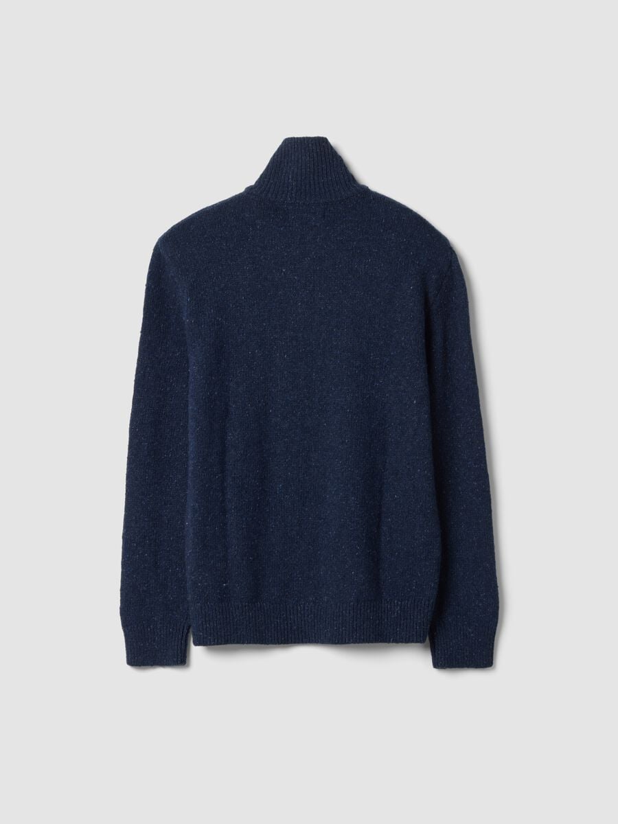 Blue half-zip cotton-wool blend jumper_2
