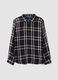Camicia nera a quadri in misto viscosa_0