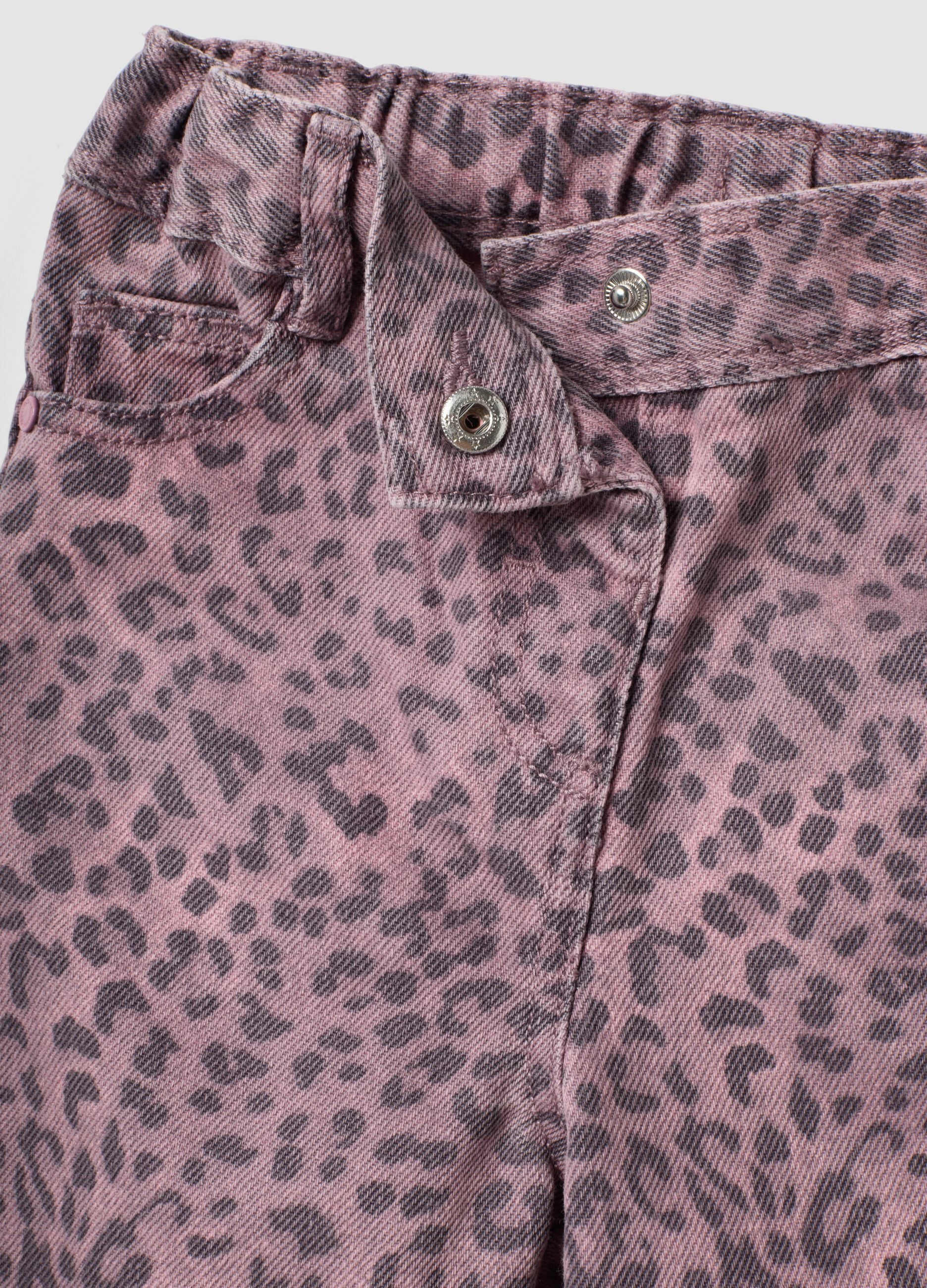 Rosa Leopardenhose aus reiner Baumwolle f&uuml;r Baby-M&auml;dchen, Regular Fit