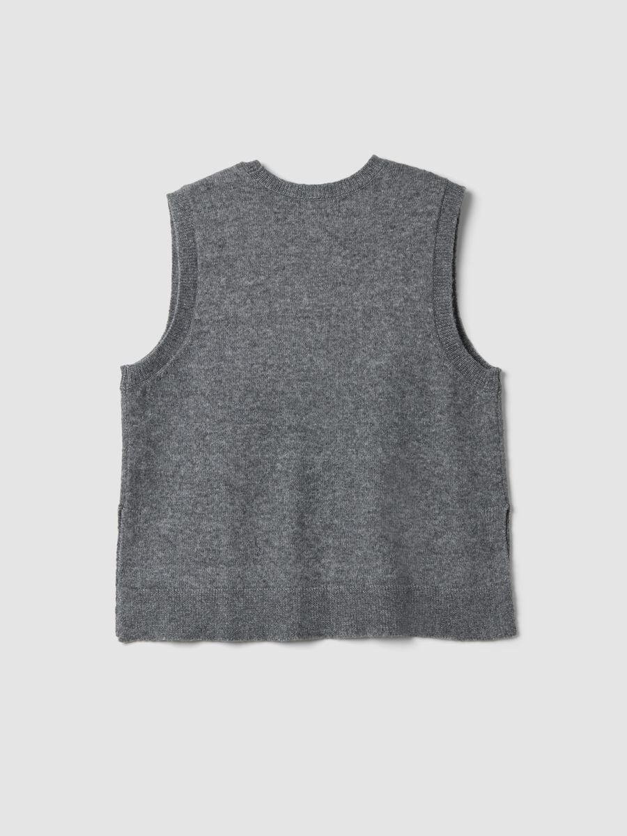 Grey marl wool-blend crew-neck vest_6