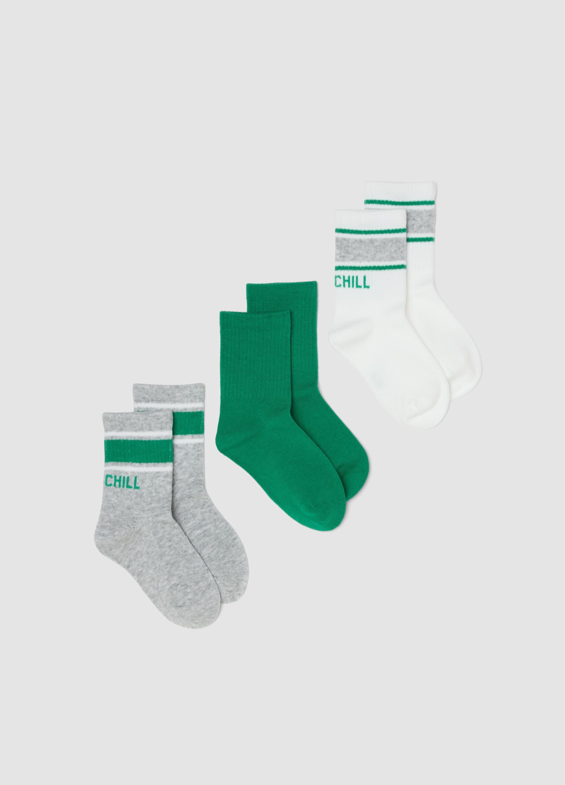 Kids&rsquo; multicolour stretch cotton-blend ankle socks 3-pack
