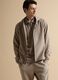 Beige hooded jacket in stretch fabric, regular fit_0