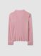 Pijama rosa em viscose pura com decote em V e debruns em contraste_6