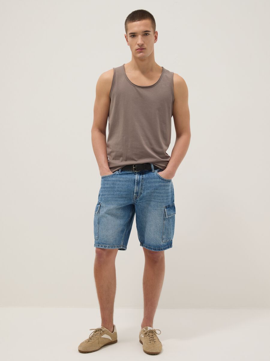 Grey pure cotton vest top_2