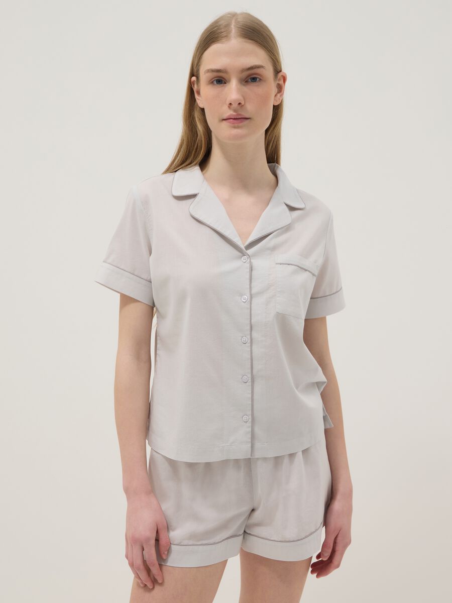 Regular-fit pure cotton grey pyjamas_1