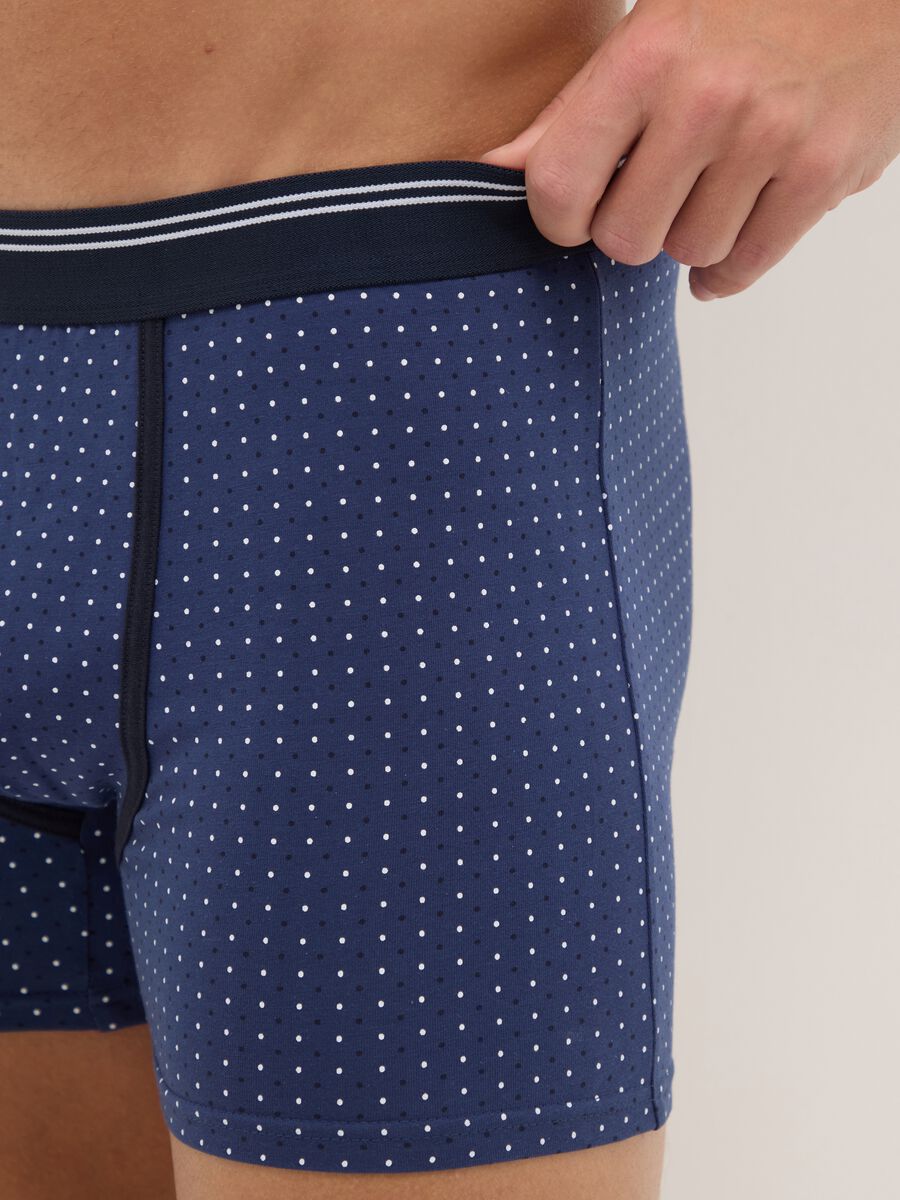 Multicolour polka dot boxer tripack in stretch cotton regular fit_3