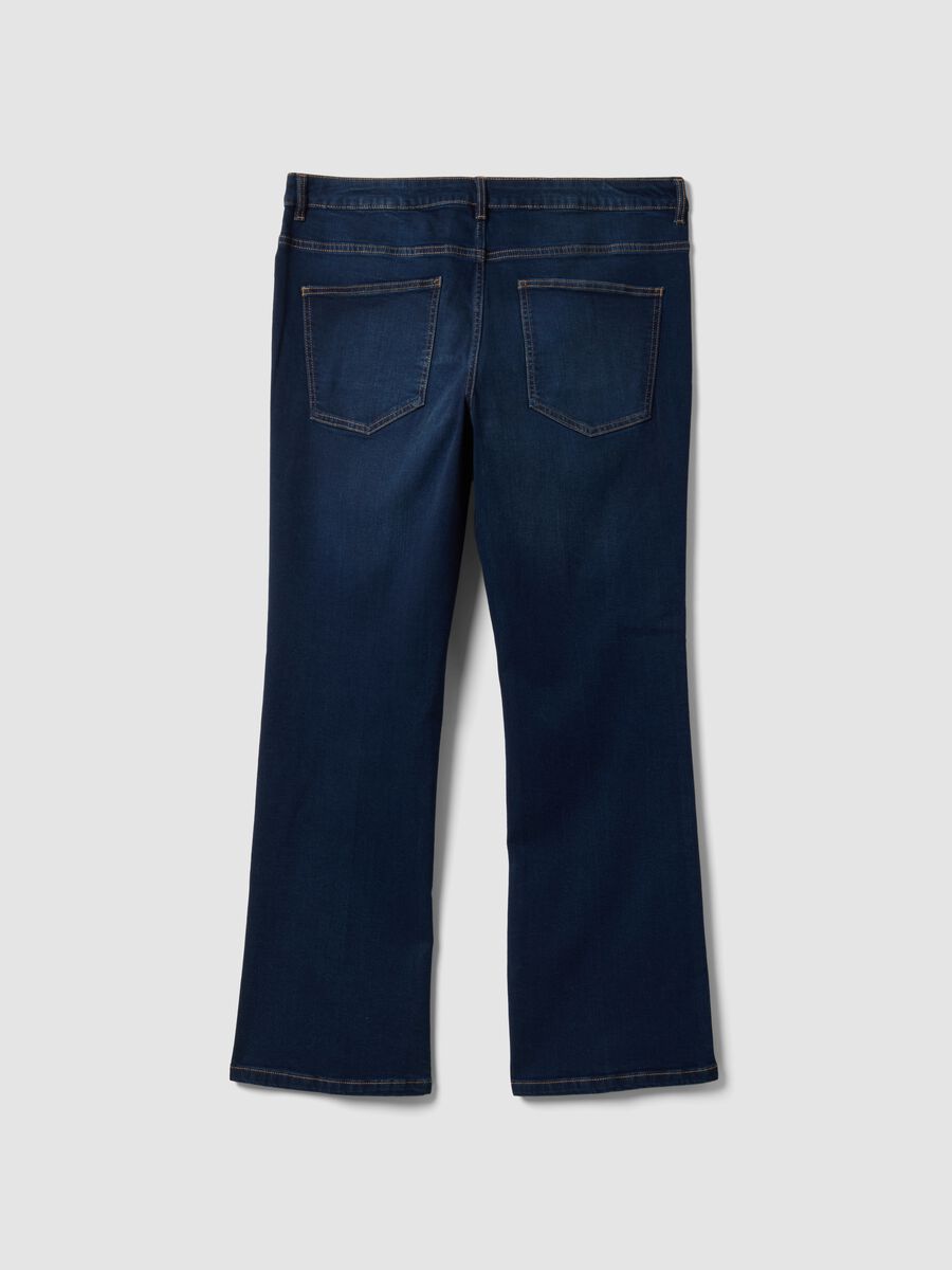 Bootcut-Jeans aus blauem Stretch-Baumwoll-Denim_6