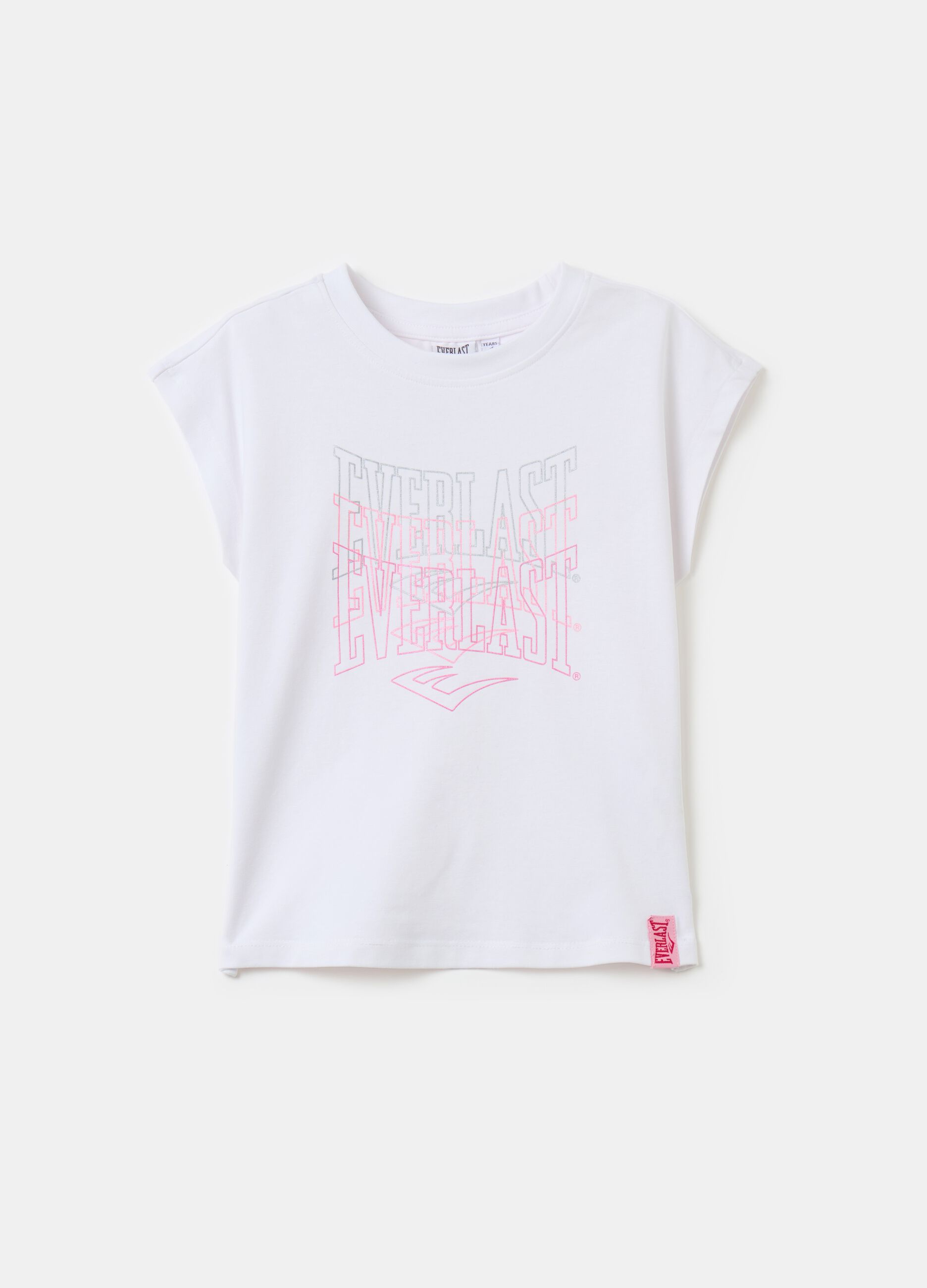 Sleeveless T-shirt with logo print