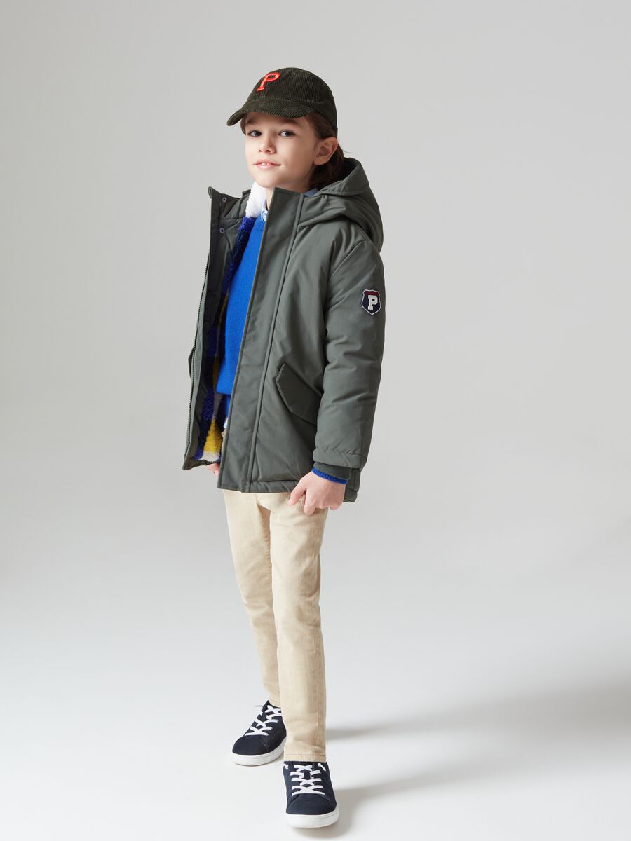 Parka with hood with sherpa lining_0