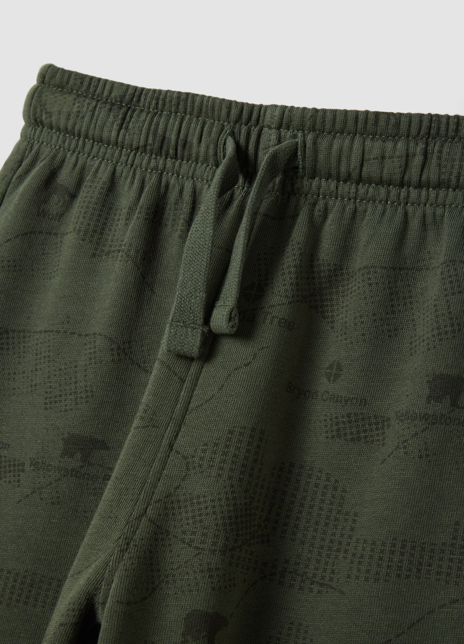 Pantaloni jogger verdi in puro cotone organico over fit