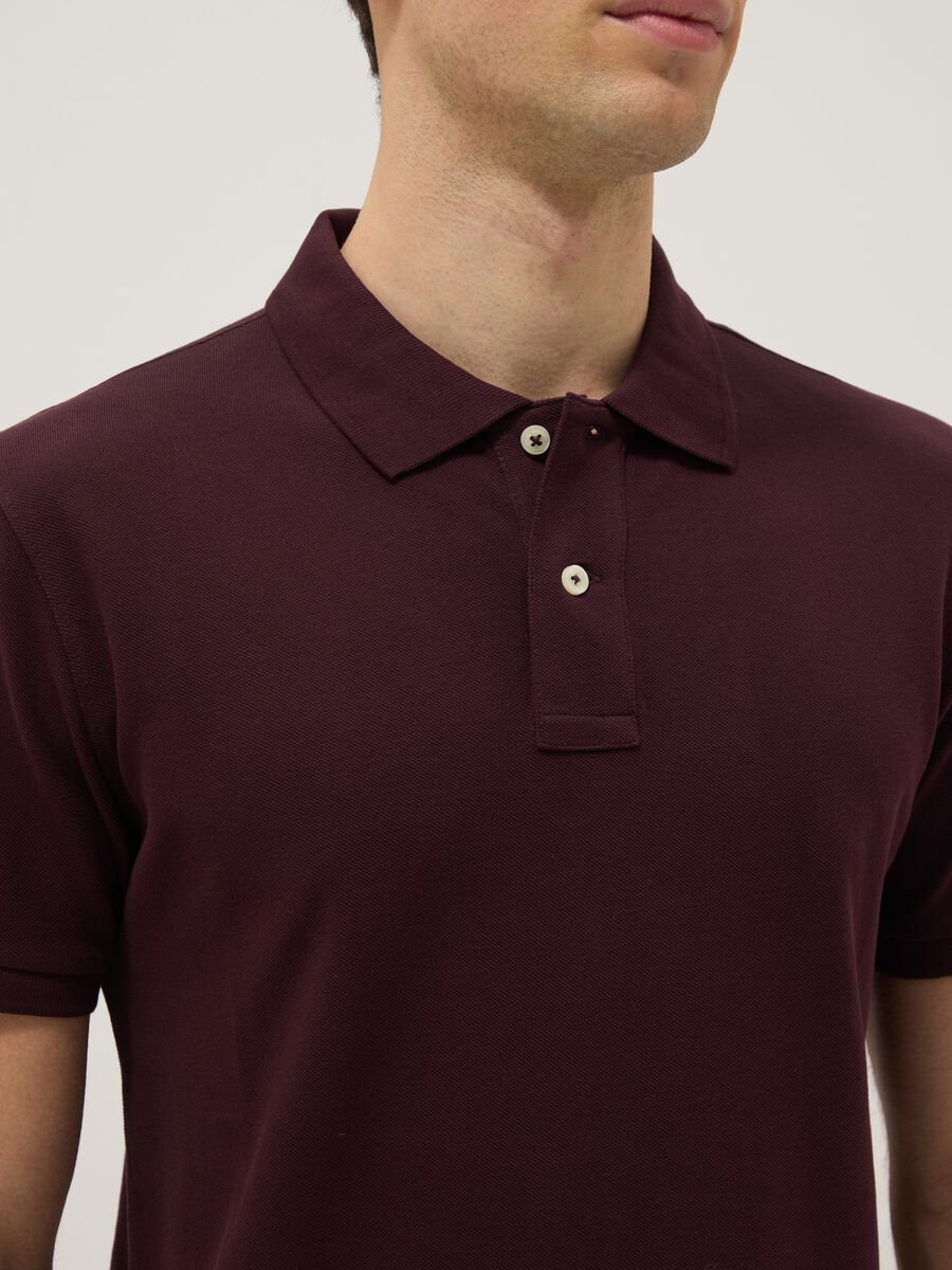 Purple slim fit pure cotton polo shirt_3