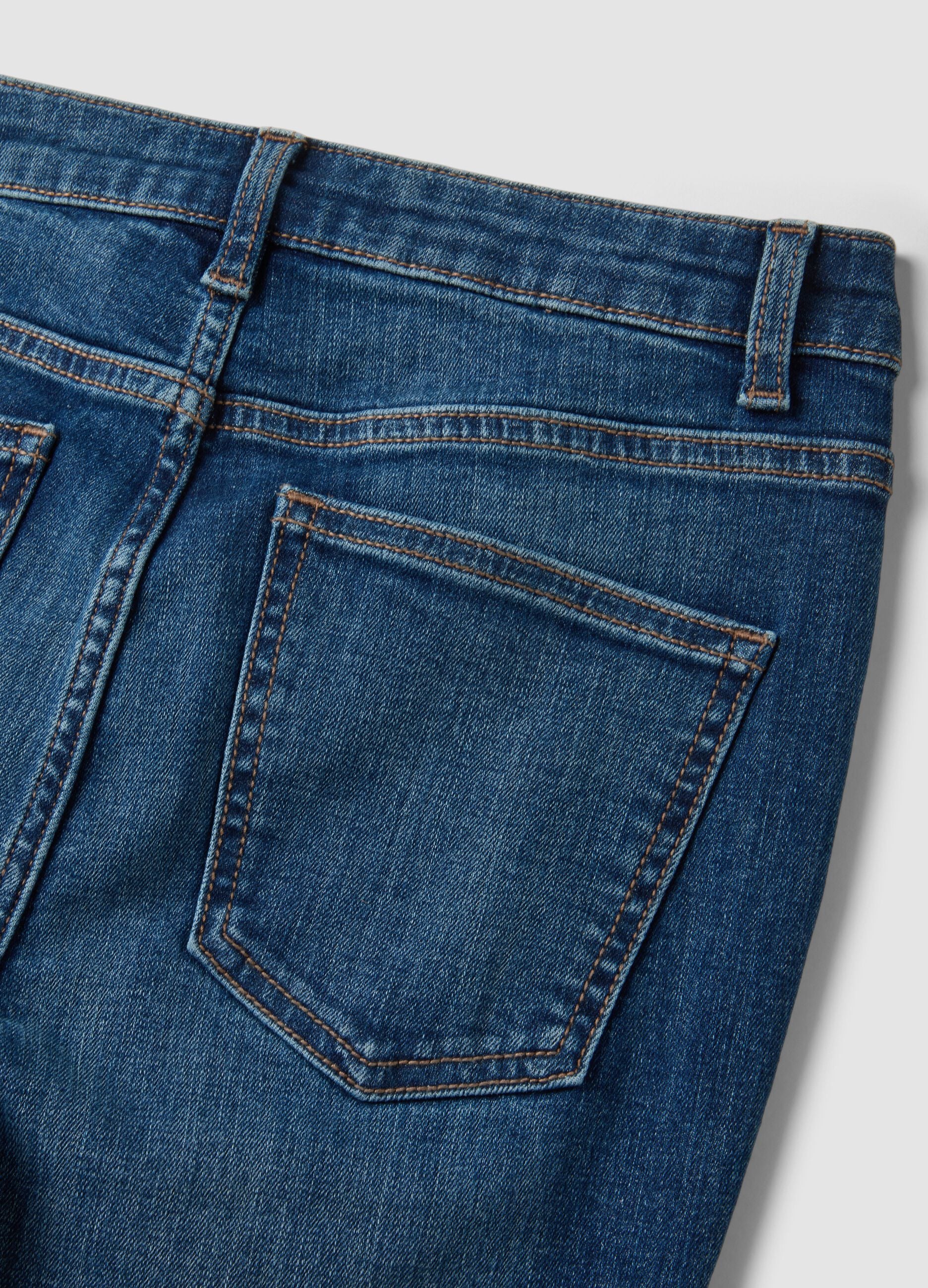 Blue denim skinny-fit jeans in stretch cotton