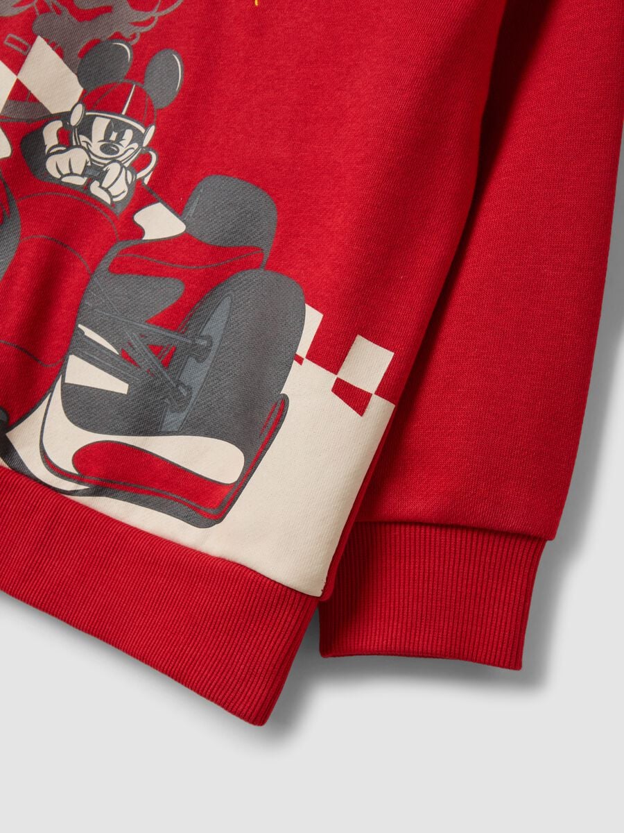 Red cotton-blend crew-neck sweatshirt with Mickey & Friends print_3