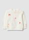 Weisses Sweatshirt aus Stretch-Baumwolle mit Stickerei f&uuml;r Baby-M&auml;dchen, Regular Fit_0