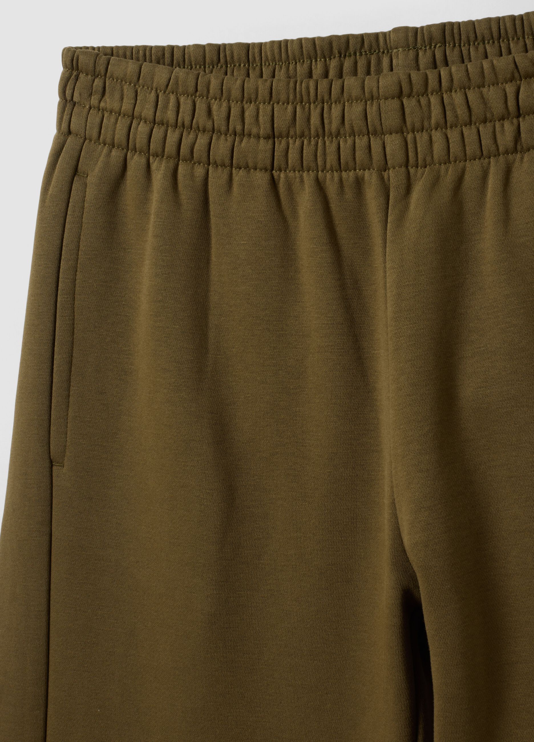 Green cotton-blend straight-fit joggers
