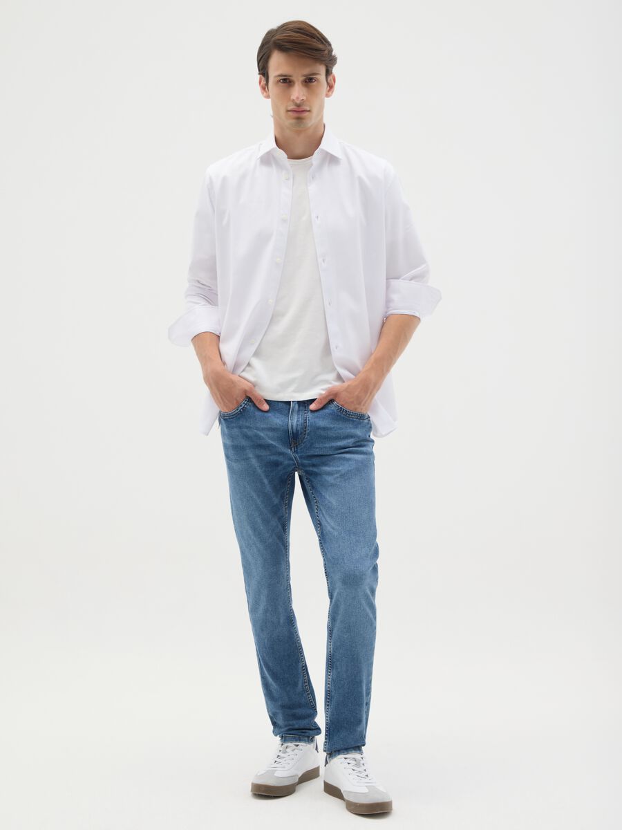 Men's Super Skinny Blue Denim Jeans_0