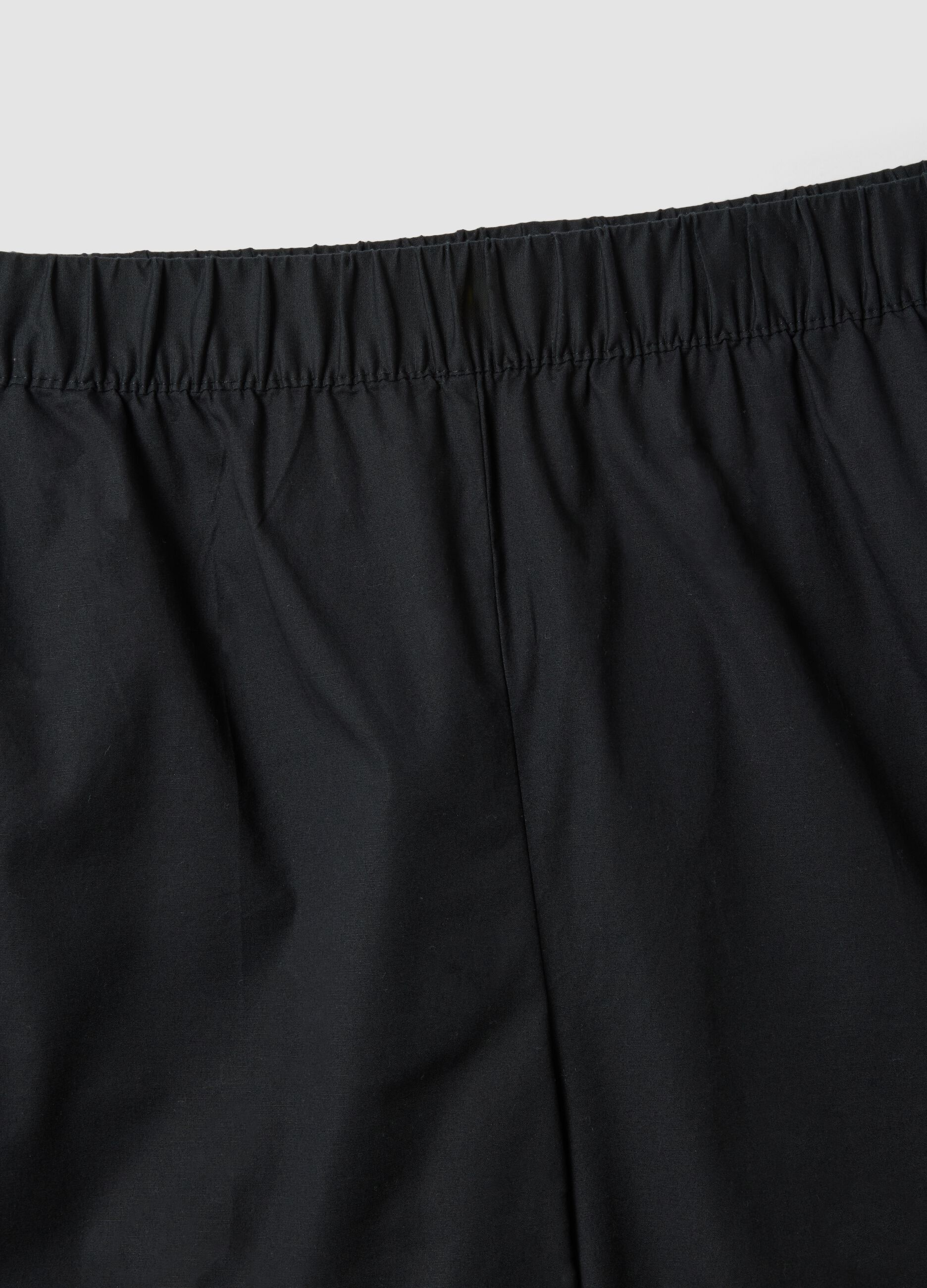 Schwarze Wide-Leg-Hose aus Stretch-Baumwolle