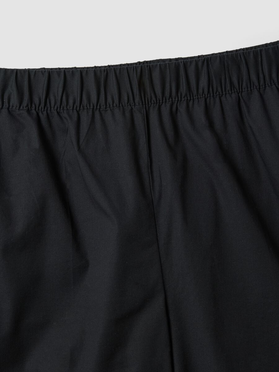 Schwarze Wide-Leg-Hose aus Stretch-Baumwolle_5