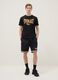 Black pure cotton regular fit T-shirt with Everlast logo_1