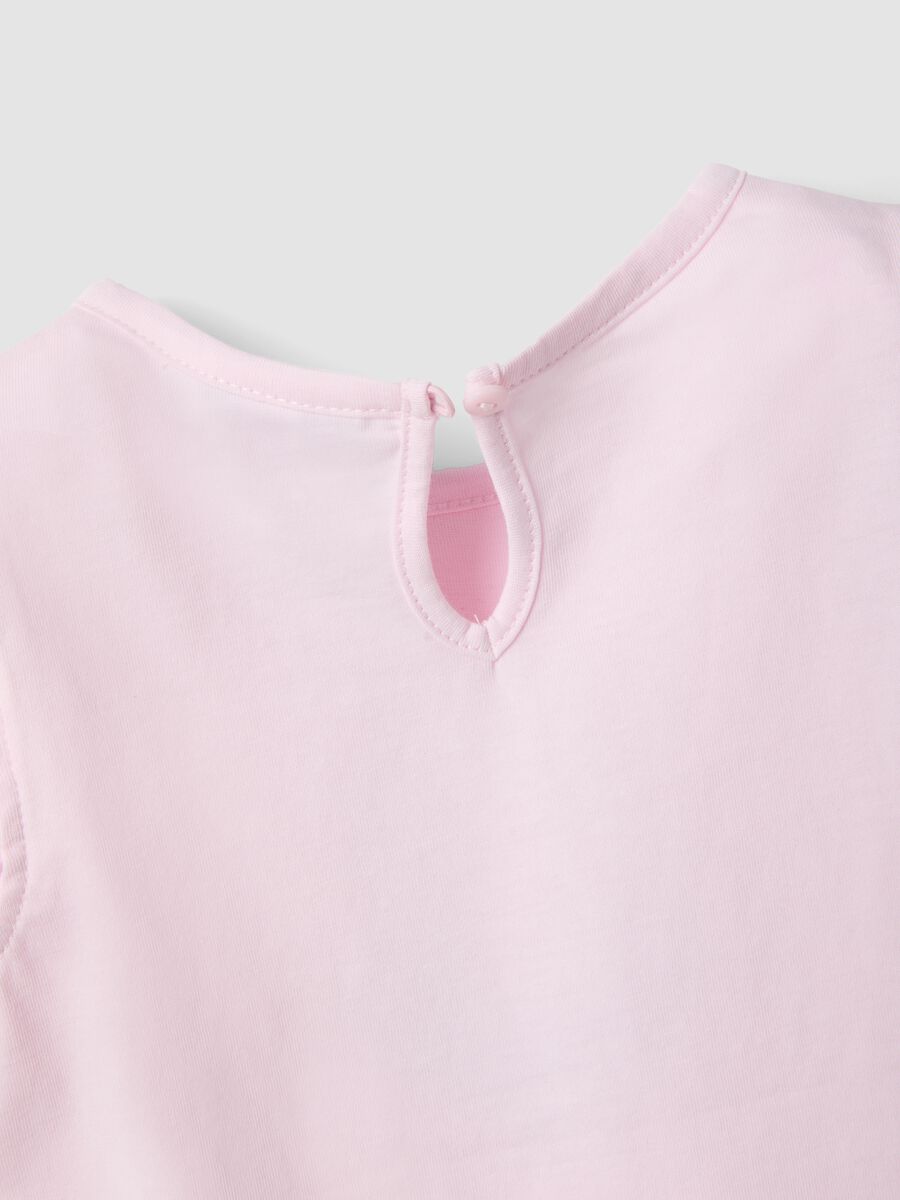 Rosa M&auml;dchen-Tanktop aus reiner Bio-Baumwolle mit Print und Volants_2