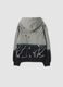 Light grey and navy cotton-blend hoodie with botanical print_1