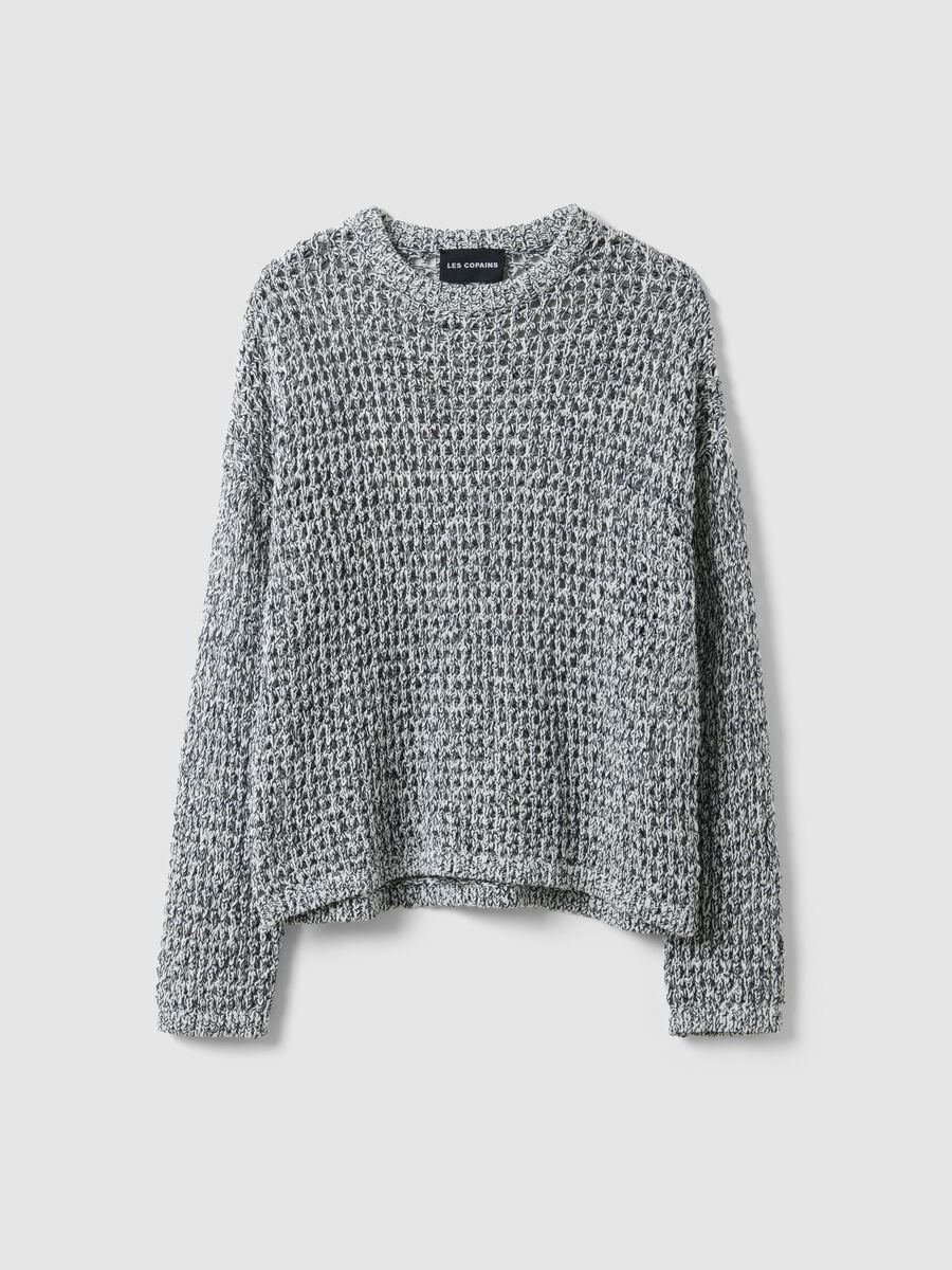 Multicolour cotton blend pullover regular fit with knitted design_0