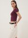 Purple stretch-cotton T-shirt with square neckline_0