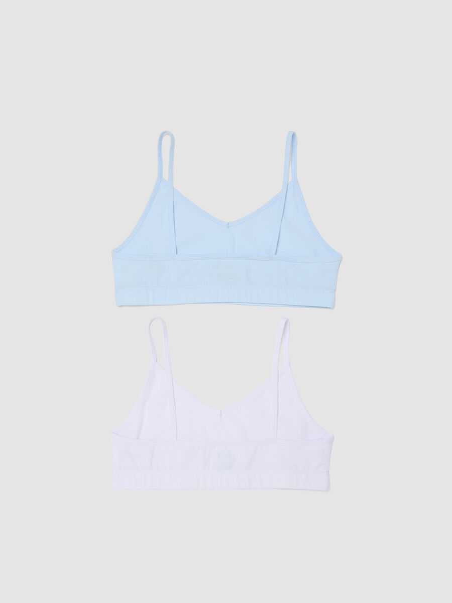 Zweierpack M&auml;dchen-BHs aus elastischer, mehrfarbiger Baumwolle_1