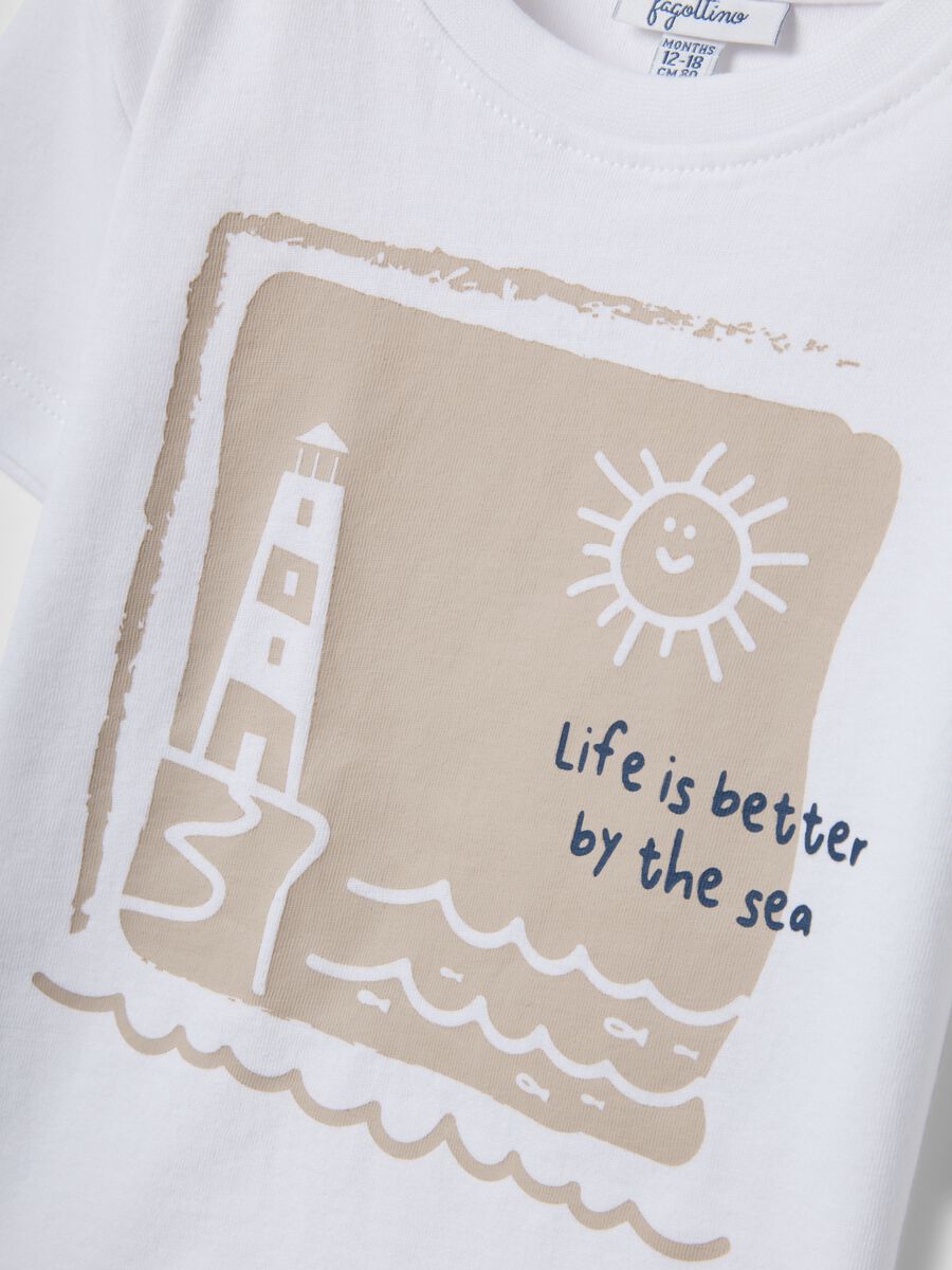White organic cotton short-sleeve printed T-shirt_3