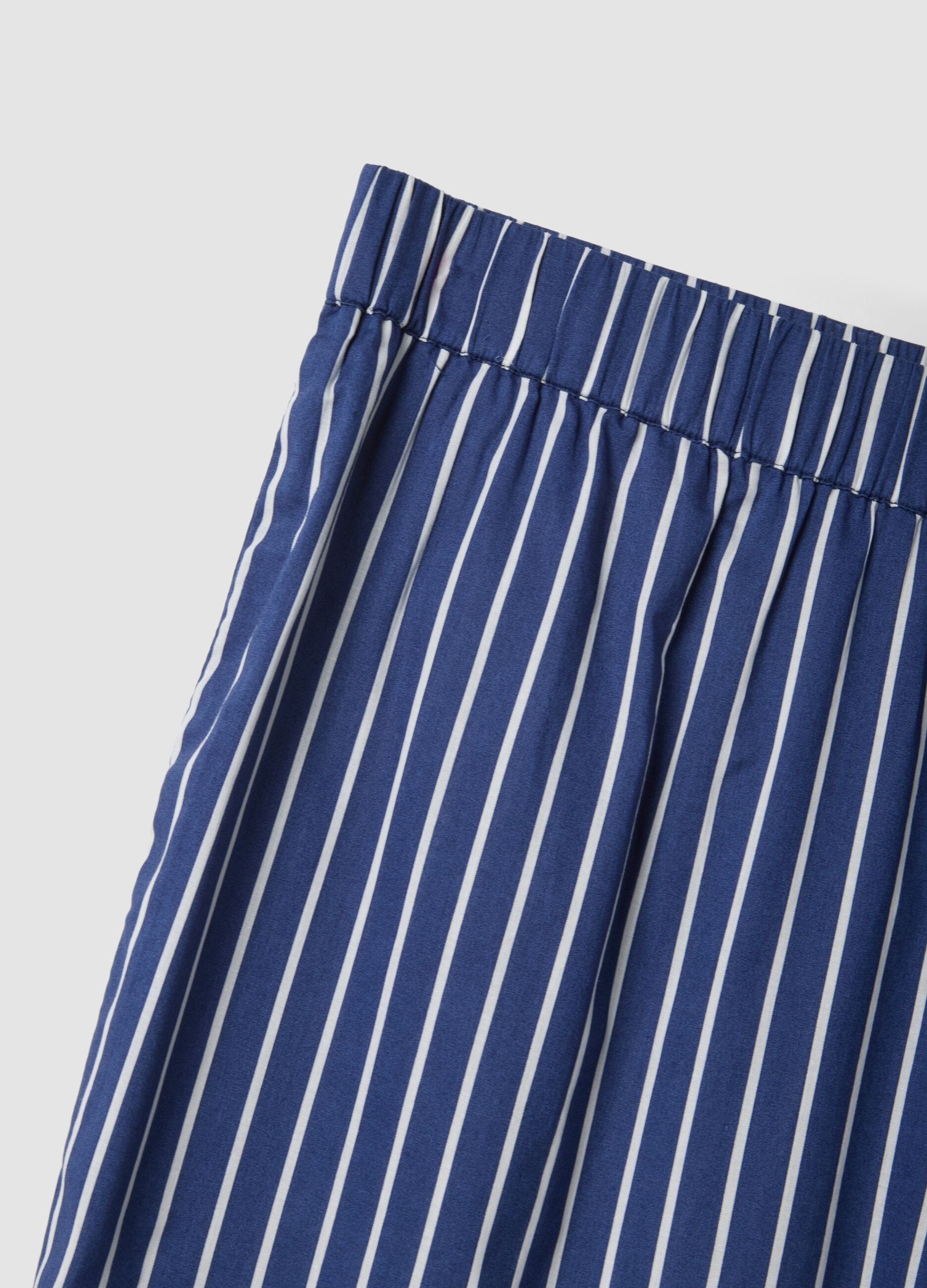 Blue striped pure cotton trousers
