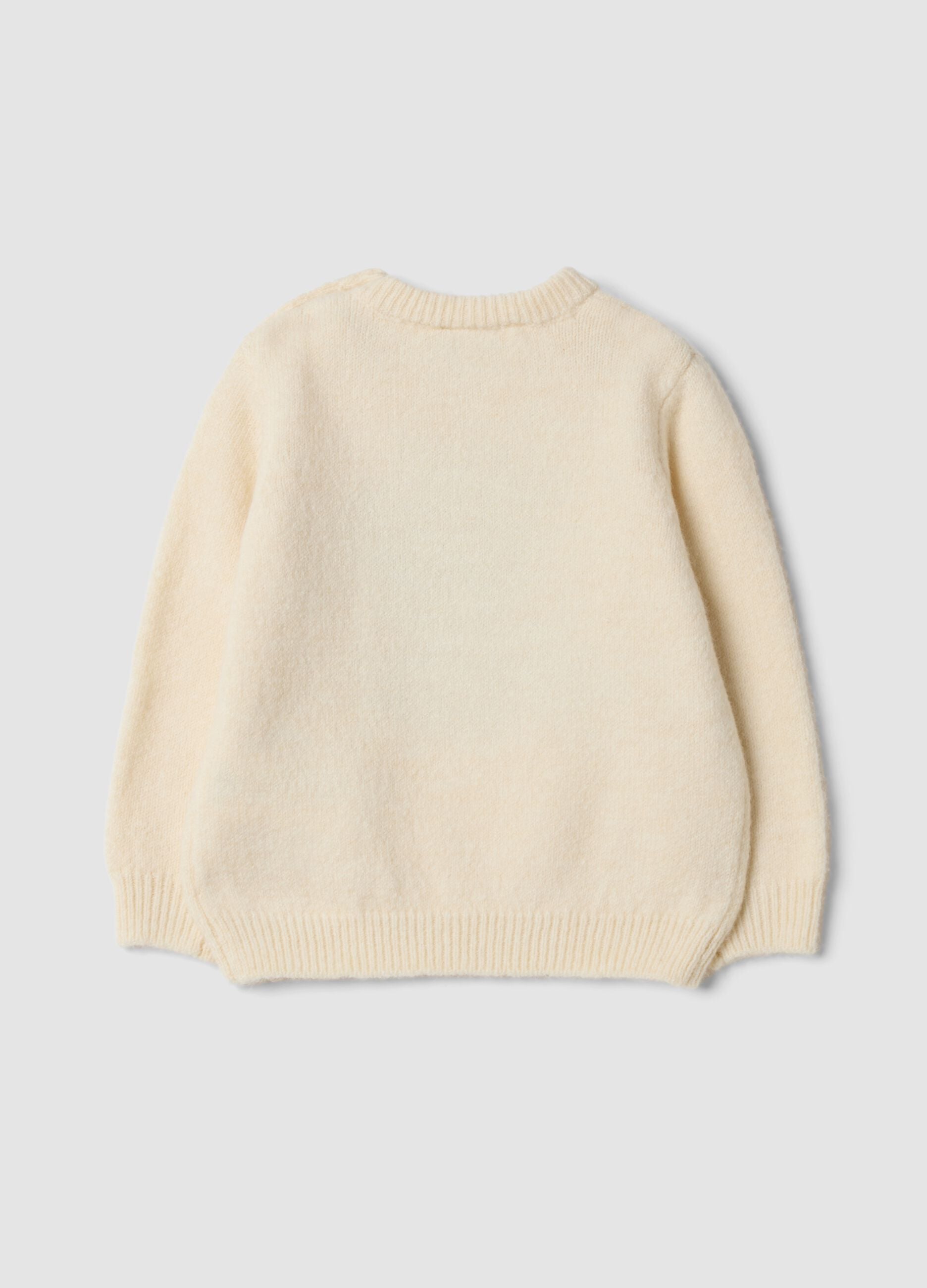Wei&szlig;es Rundhals-Shirt aus Stretch-Jersey mit Welpen-Print