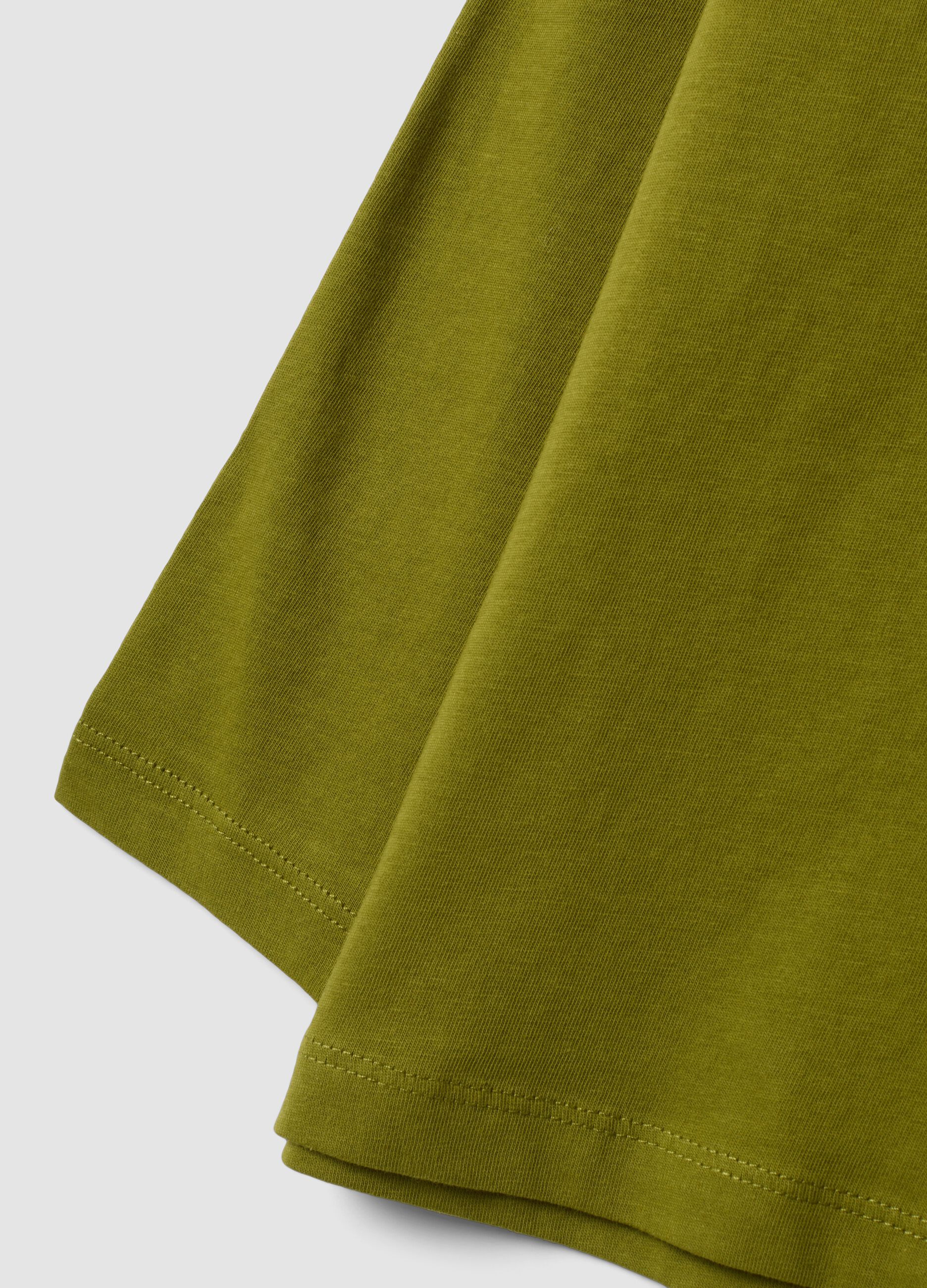 Green oversized pure cotton T-shirt with contrast print for boys