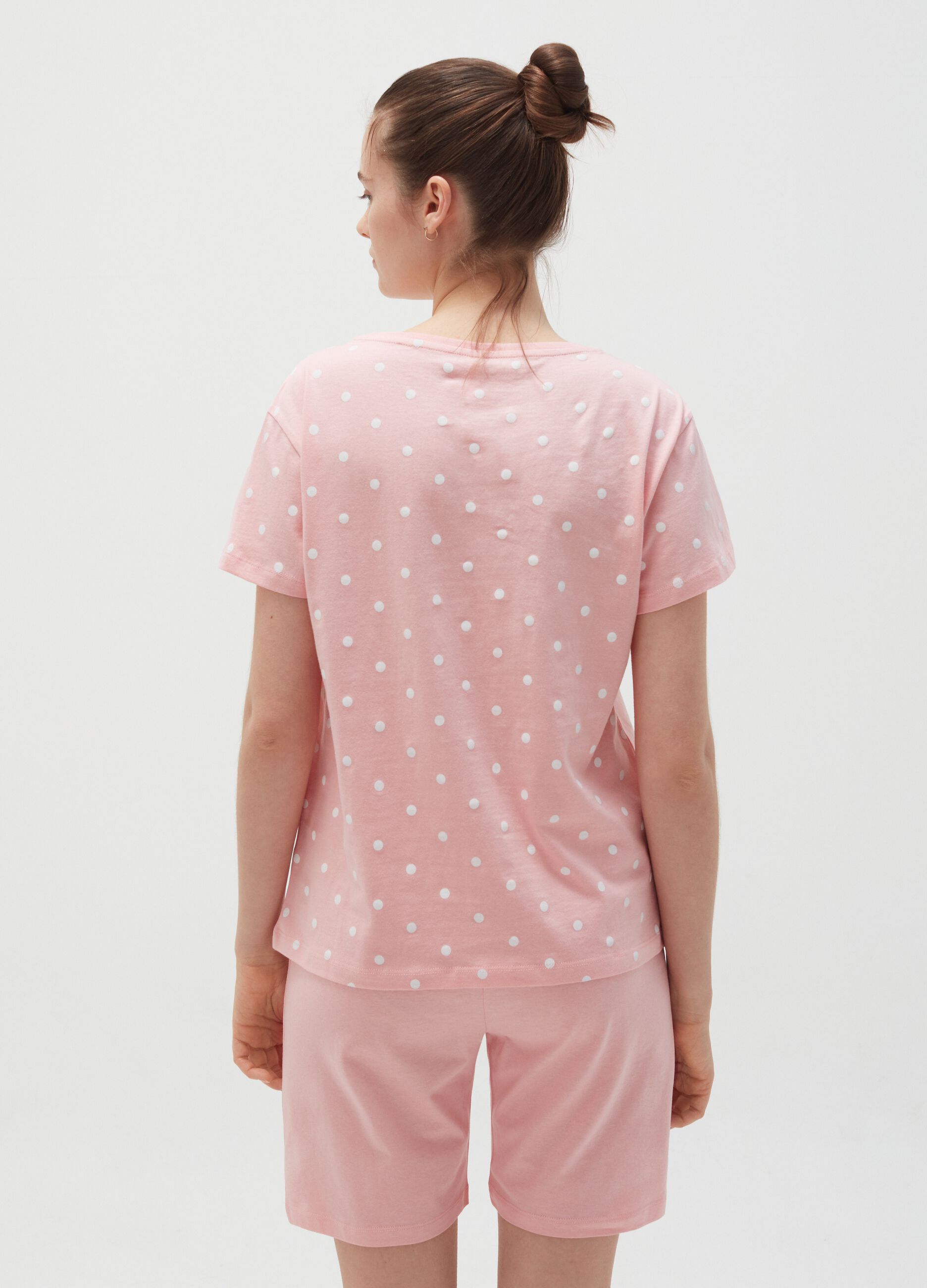 Pijama corto de algodón con bolsillo pequeño