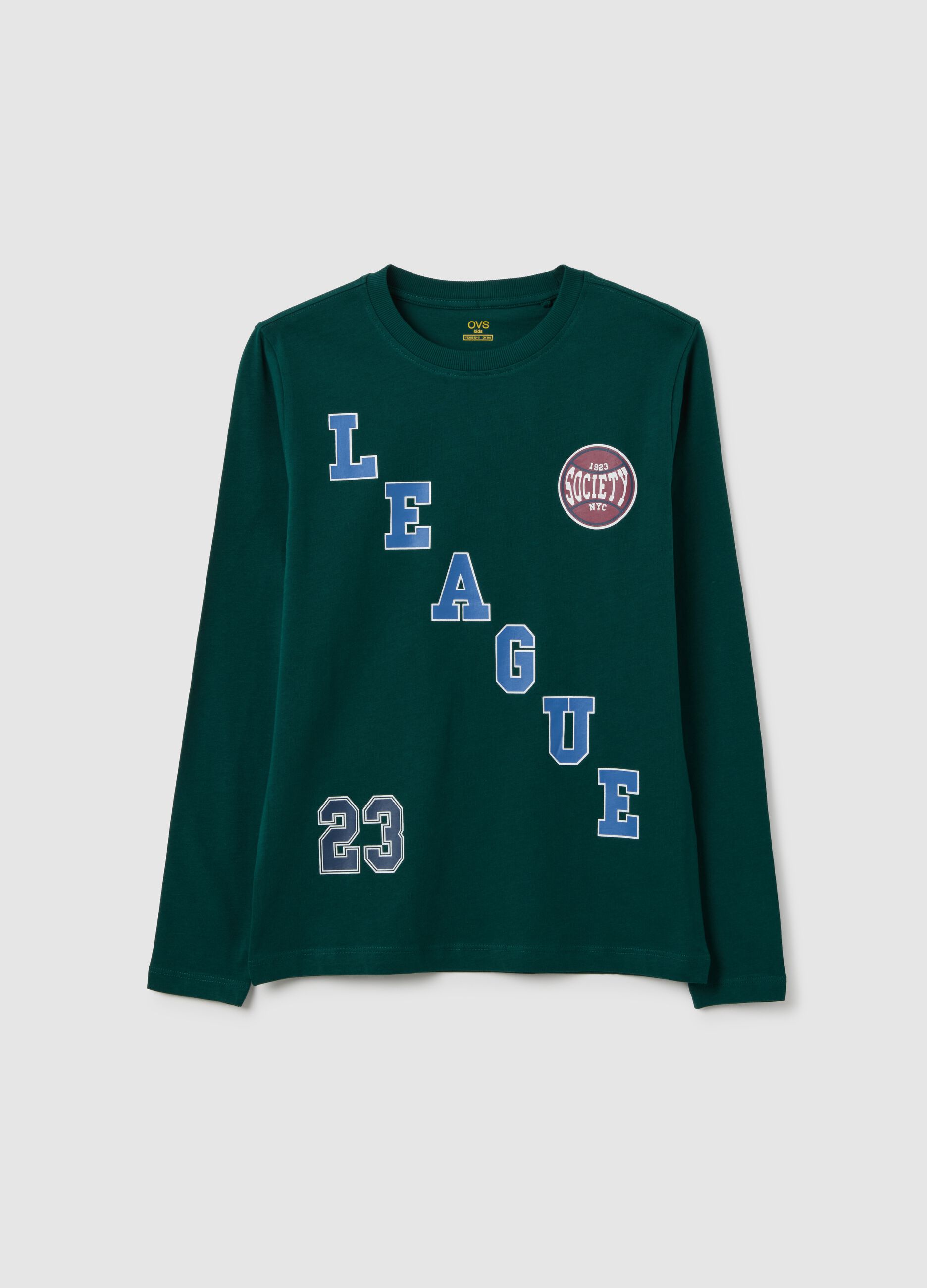 Boys' pure cotton green regular fit jumper
