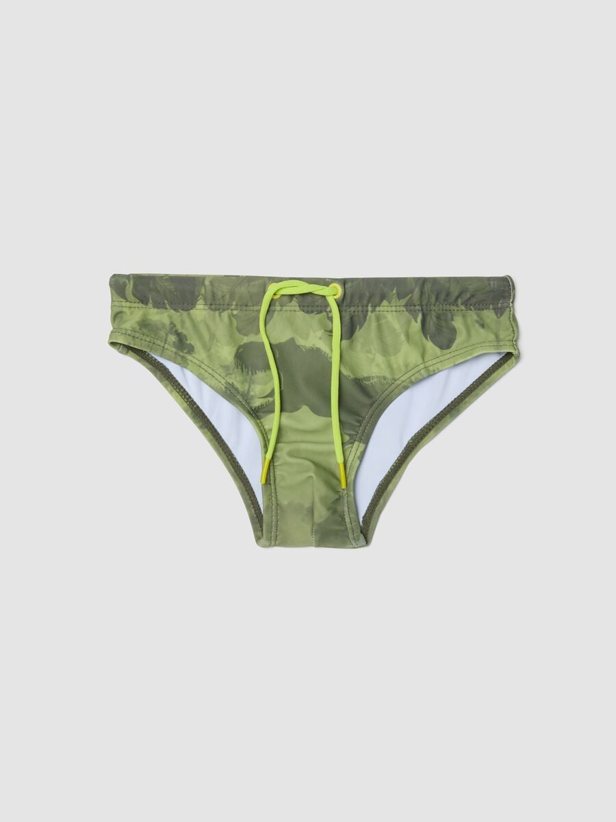 Green stretch swim briefs_0