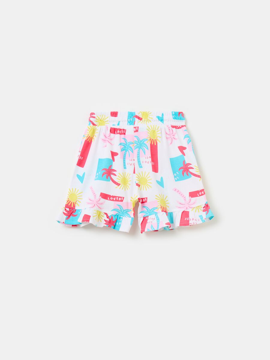 Shorts in cotone con coulisse e rouches_2