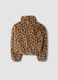 Casaco acolchoado com animal print e fecho de correr, corte regular_1