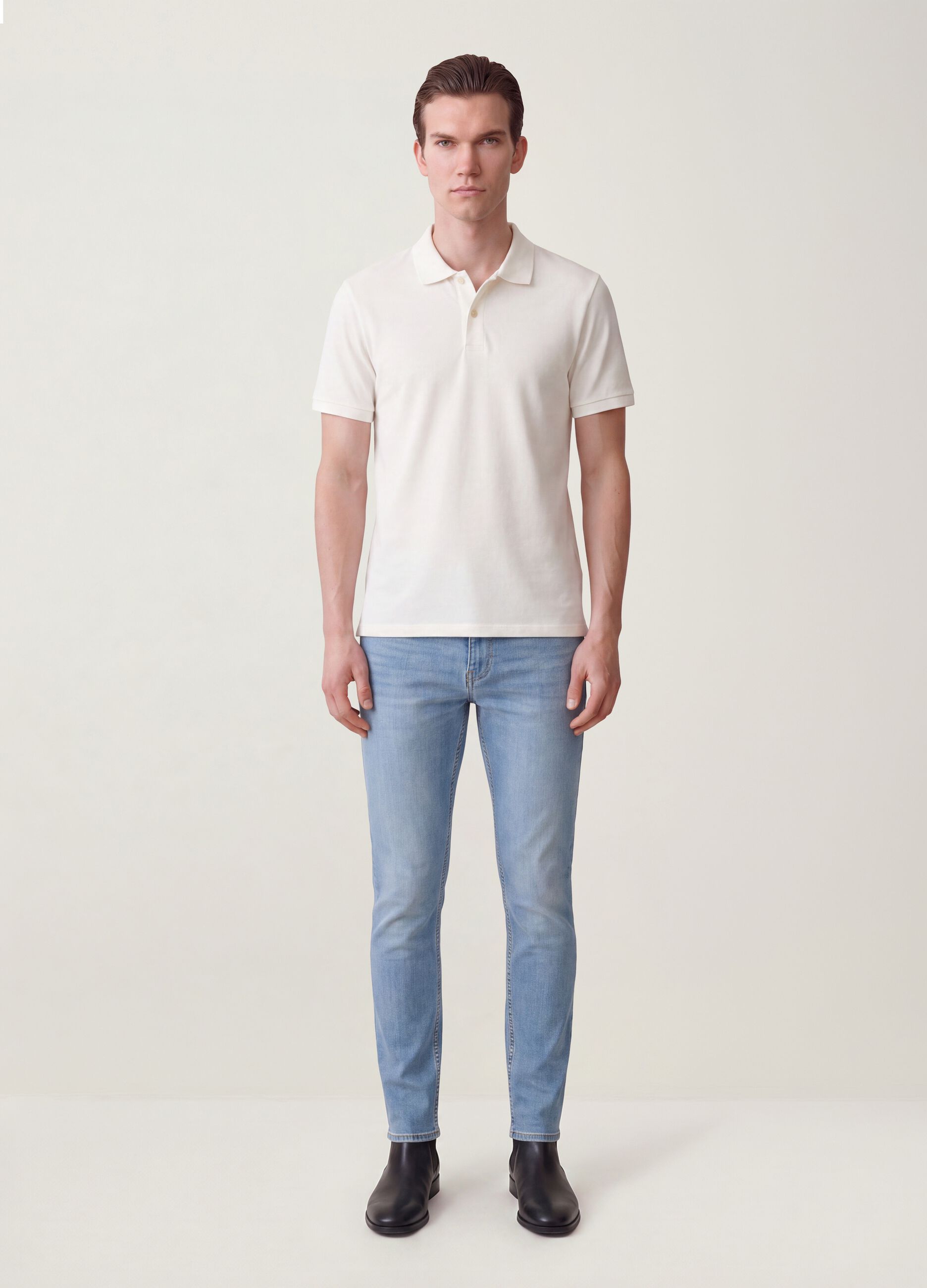 Light blue skinny stretch cotton jeans