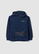 Blue pure cotton hooded sweatshirt, regular fit for boys_0