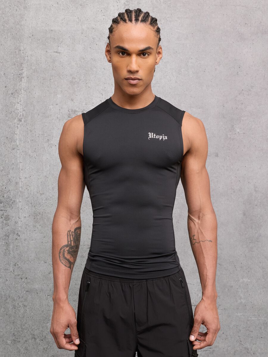 Kombat Active Black Sleeveless Tank Top_0