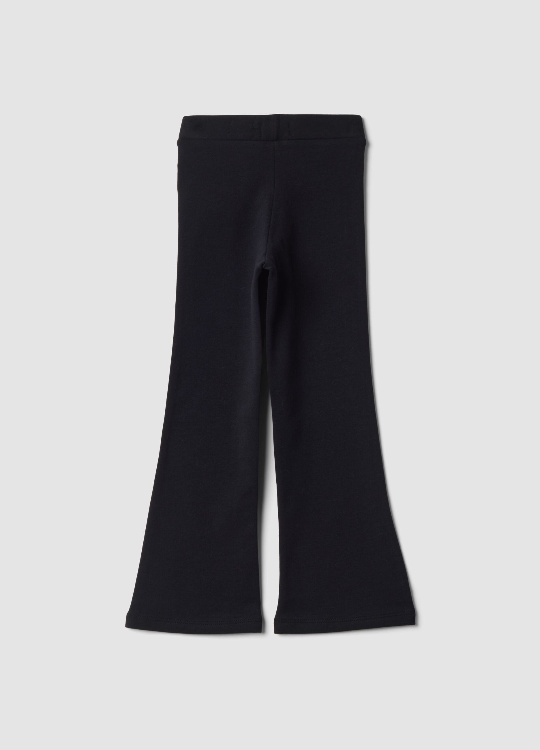 Blaue Schlagleggings aus elastischer Bio-Baumwolle