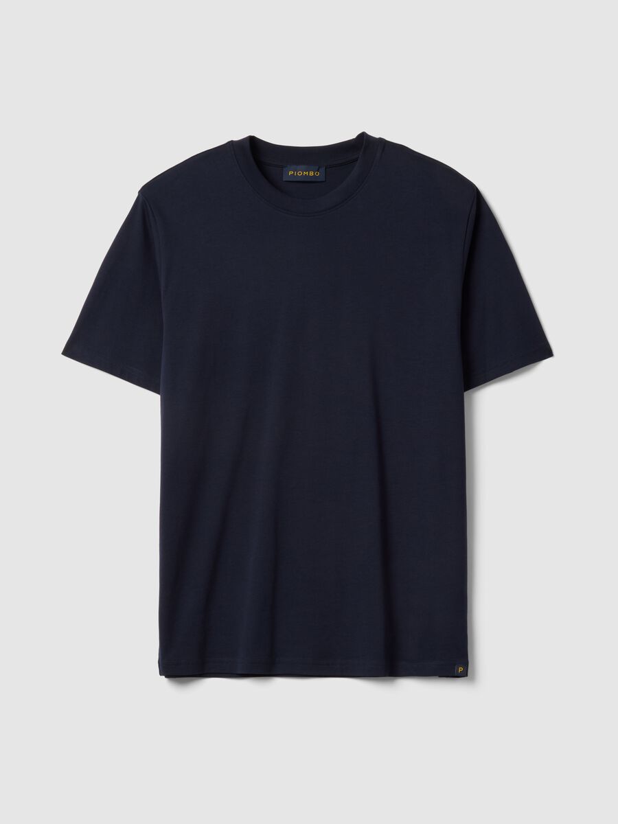 Blue Crew Neck Pure Cotton Relaxed Fit T-Shirt_0