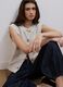 White pure cotton knitted gilet with crew neck, regular fit_0