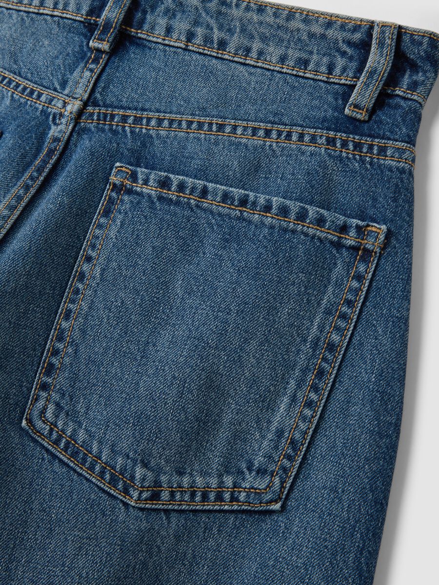 Jeans blu scuro denim in puro cotone barrel fit_1